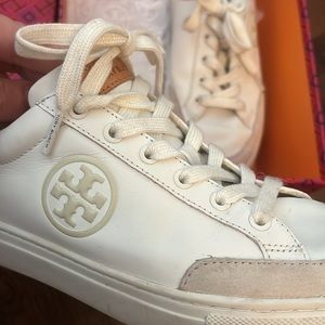 Tory Burch color block sneaker bari nappa Snow White/ Calcare/rice paper